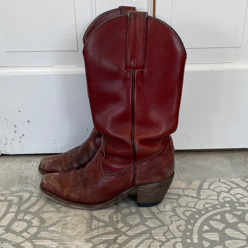 Vintage Red Frye Cowboy Boots
